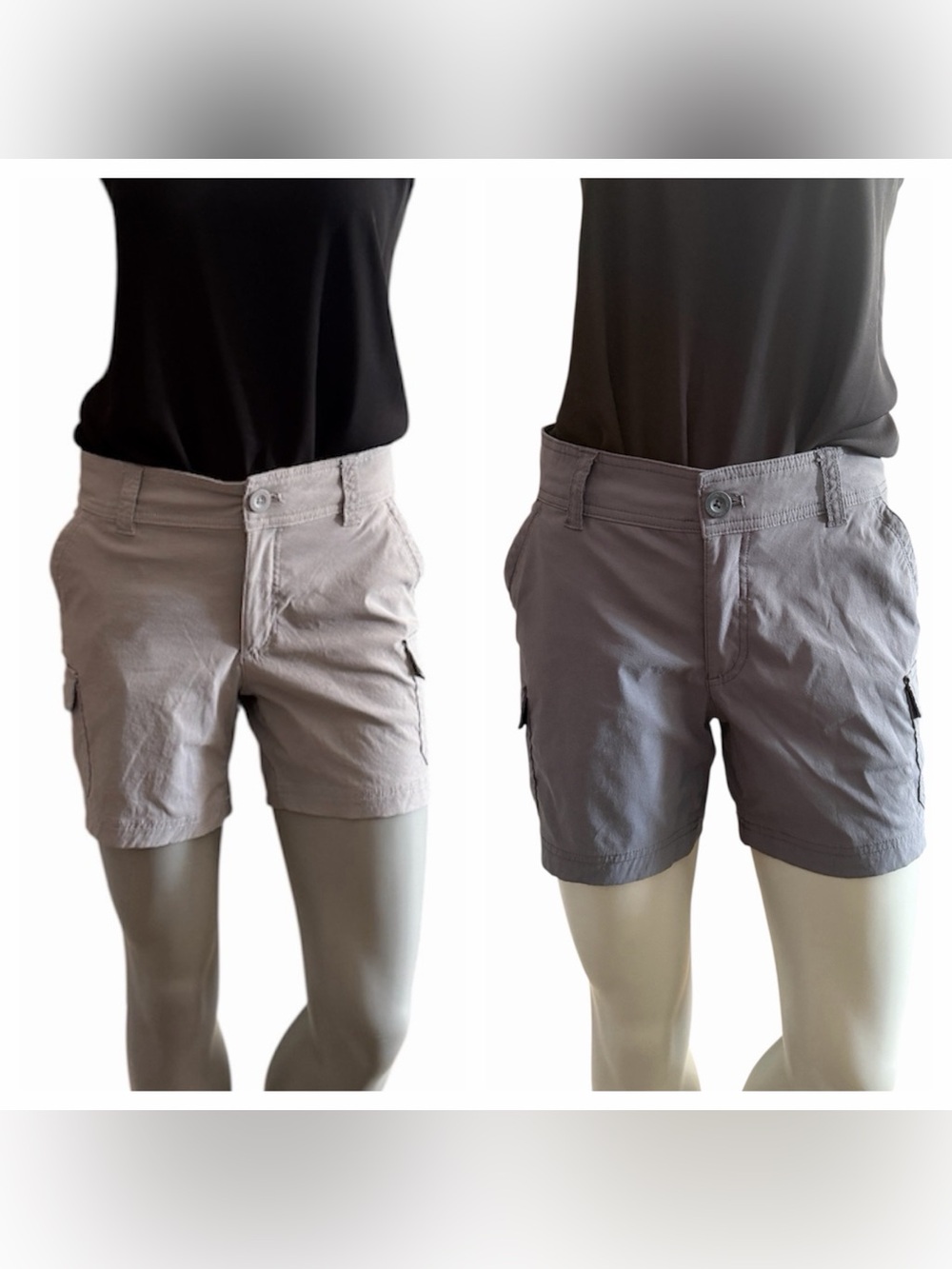 Eddie Bauer Set of Cargo Pocket Short Light Gray & Slate Gray Size 4 EUC
